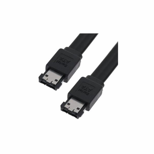 PremiumCord Kabel eSATA-eSATA, 50 cm,stíněný,černý