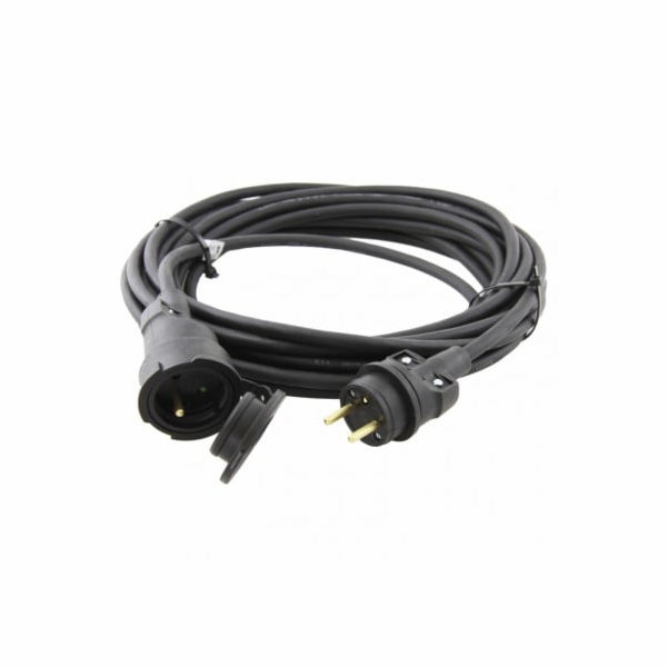 Venkovní prodlužovací kabel 30m / 1 zásuvka / černý / gum...