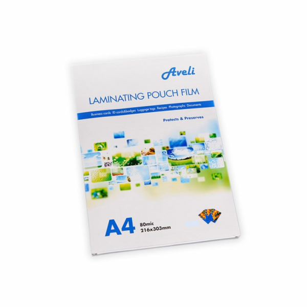 AVELI Laminovací fólie A4/160mic (2x80), lesklé, 50ks