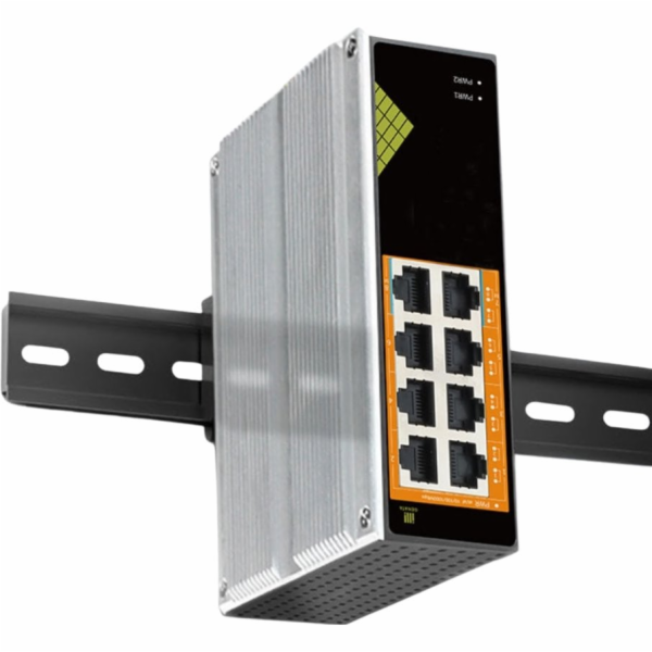 Conexpro GNT-IG1008GP-DC, Průmyslový PoE switch na DIN li...
