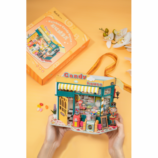 RoboTime 3D dřevěná skládačka Miniatura domečku Cukrárna