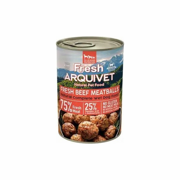 ARQUIVET Fresh Beef meatballs in sauce - vlhké krmivo pro...