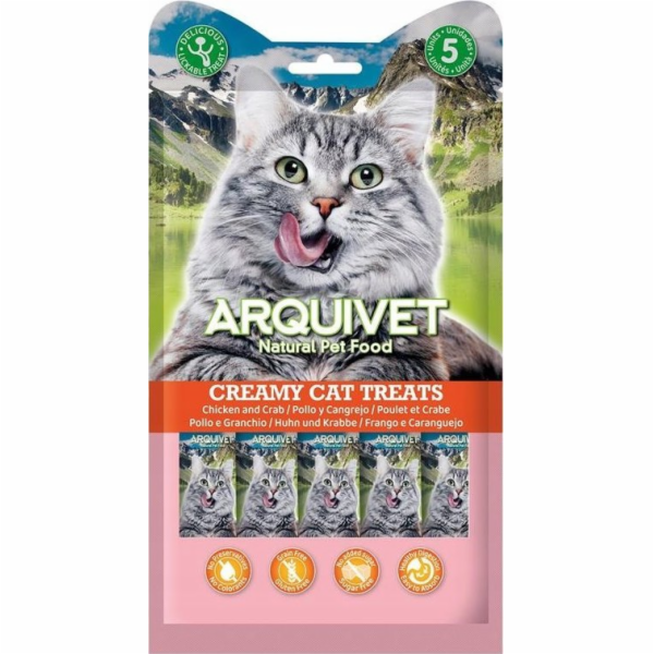 ARQUIVET Chicken with crab - pamlsek pro kočky - 5 x 14g