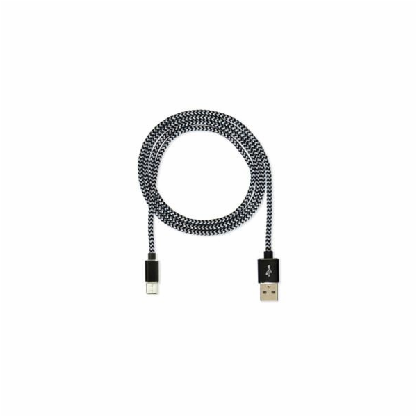 CUBE1 nylon datový kabel USB > USB-C, 1m, Black