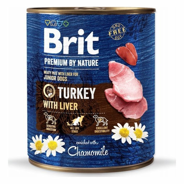 BRIT Premium by nature Junior Turkey with Liver - vlhké k...