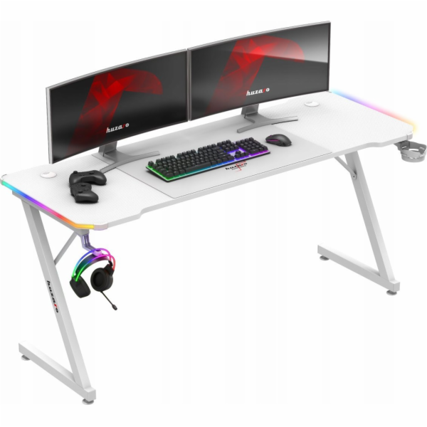 Huzaro Hero 4.8 White RGB - herní stůl
