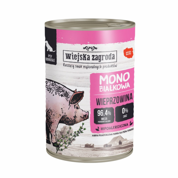 WIEJSKA ZAGRODA Monoprotein Vepřové maso - vlhké krmivo p...