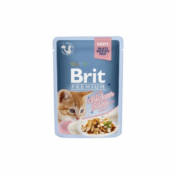 BRIT Premium Kitten Chicken fillets - mokré krmivo pro ko...