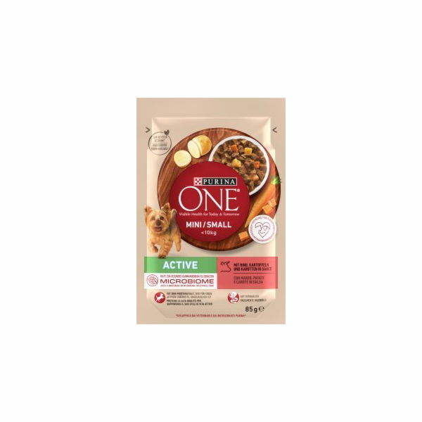 PURINA One Mini/Small Active Beef - vlhké krmivo pro psy ...