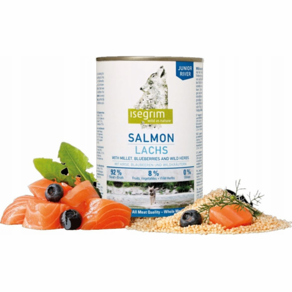ISEGRIM Junior Salmon - vlhké krmivo pro psy - 400g