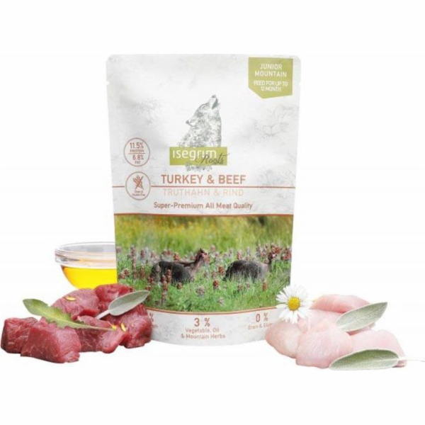 ISEGRIM Junior Turkey with beef - vlhké krmivo pro psy - ...