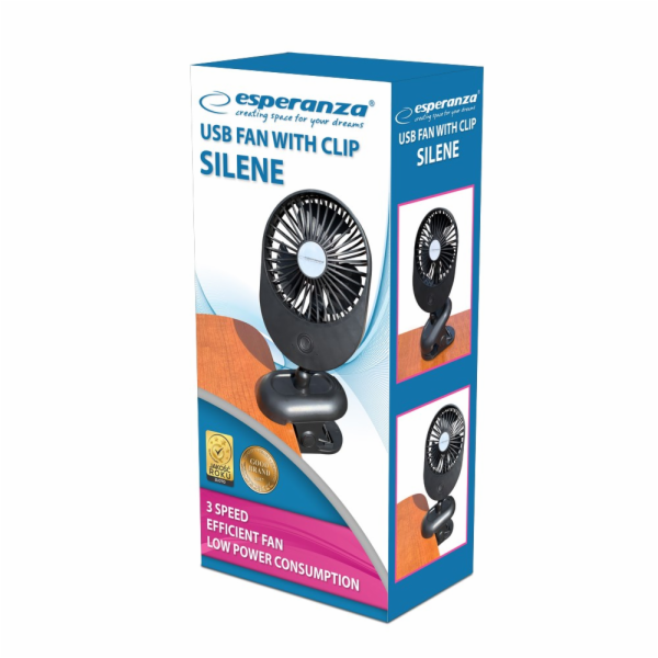 Esperanza EHF103K, kompaktní USB ventilátor, ČERNÝ