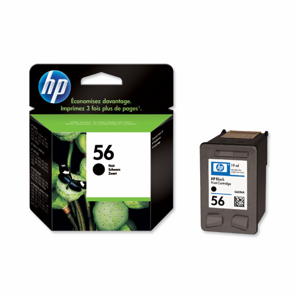 HP 56 Black Ink cart, 19 ml, C6656AE (520 pages)