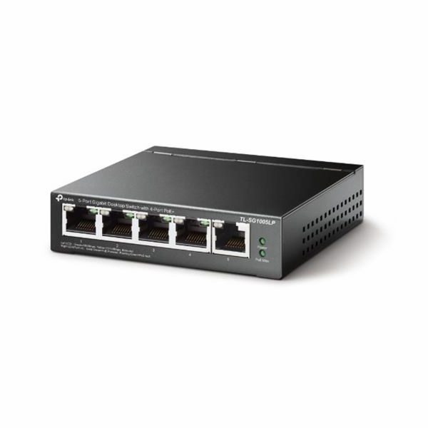 Switch TP-Link TL-SG1005LP 5x GLAN, 4xPoE+, 41W, dosah 25...