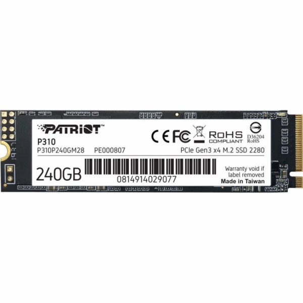 PATRIOT P310/240GB/SSD/M.2 NVMe/3R