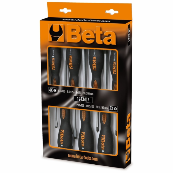 Beta Tools Sada 7 děrovacích šroubováků (1243/D7)