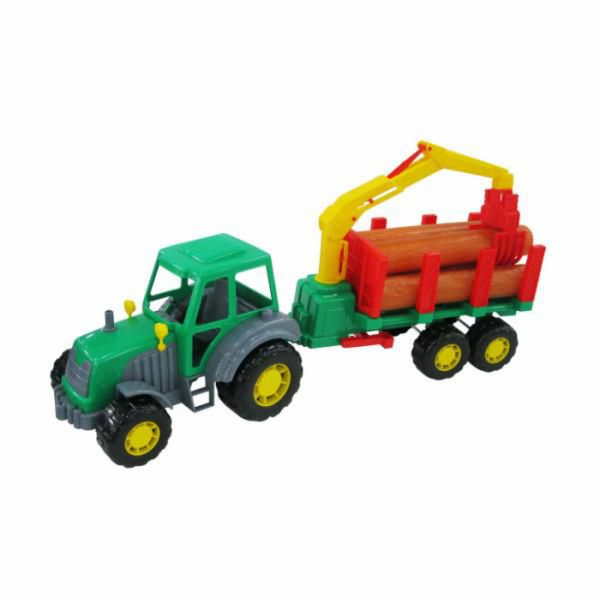 Polesie Traktor s návěsem se dřevem v síti - 35370