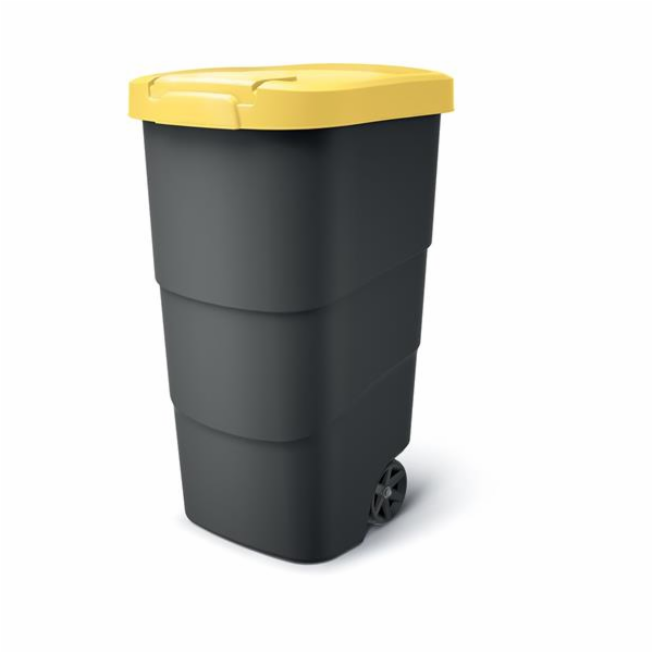 Popelnice Prosperplast Wheeler 110 l antracit se žlutým v...