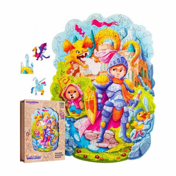 Puzzle Puzzler Puzzler dřevěné, barevné - Statečný rytíř