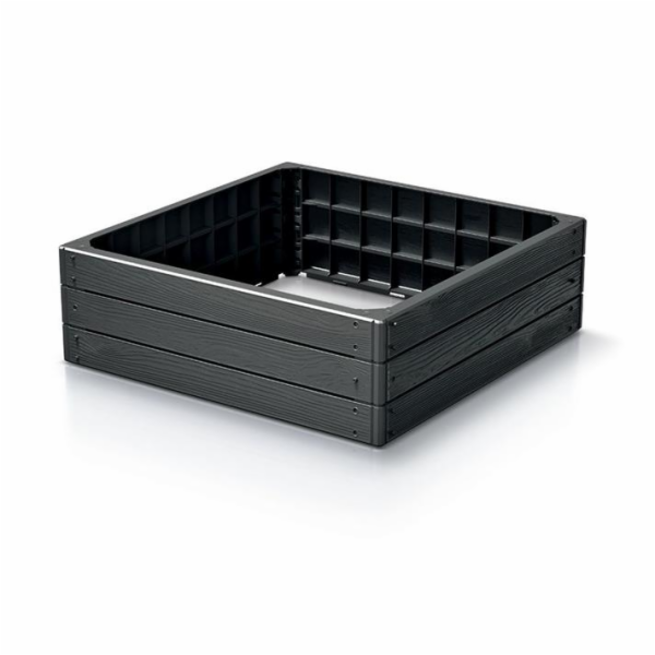 Vyvýšený záhon Prosperplast BASE WOODY antracit 75,6 cm 