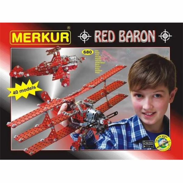 Stavebnice Merkur Red Baron, 680 dílů, 40 modelů