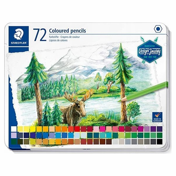 STAEDTLER Design Journey Metalletui mit 72 Farbstiften