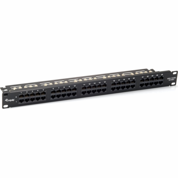 Equip  Patchpanel 50x RJ45 Cat3 19 UTP 1HE ISDN černý