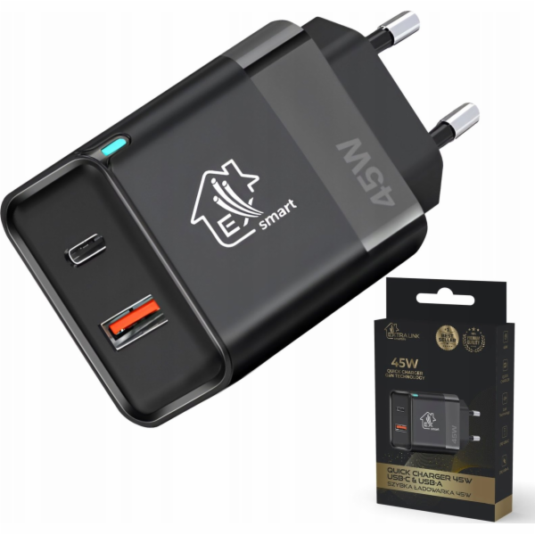 ExtraLink  Smart Life 45W nabíječka, USB-C + USB-A