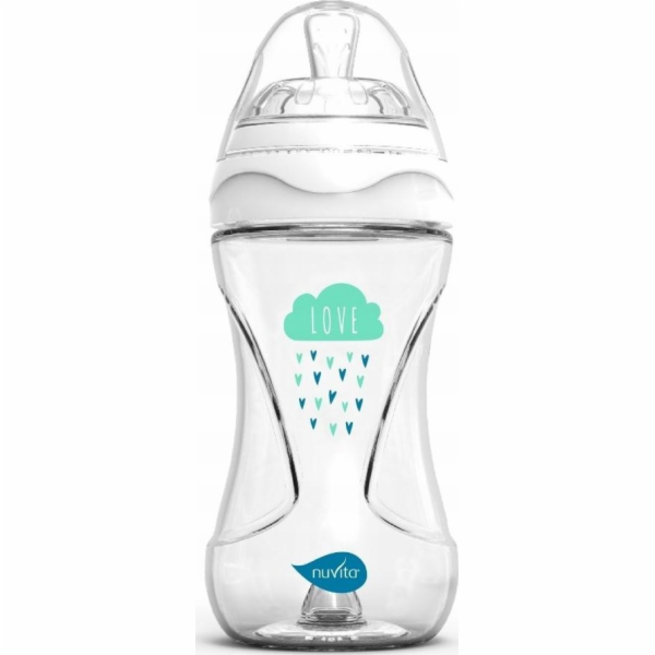 Nuvita , antikoliková skleněná lahvička, bílá, 240 ml