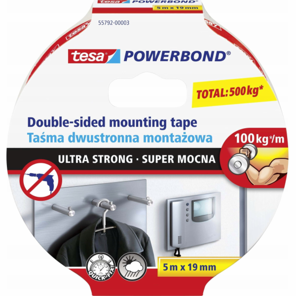 Tesa  Powerbond Montageband Ultra Strong 5m 19mm