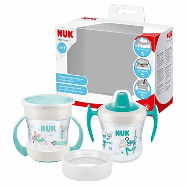 NUK Trinkbecher Mini Cups Set 3v1 160ml ab 6 M. mint&türkis