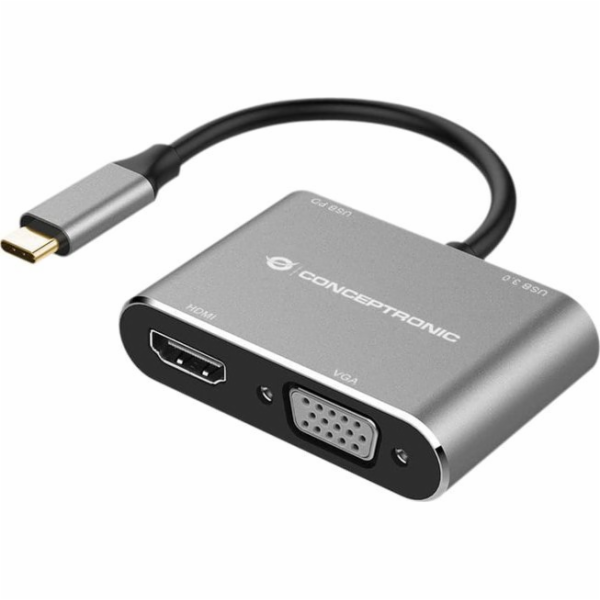AV adaptér Conceptronic CONCEPTRONIC Dock USB-C->HDMI,VGA...
