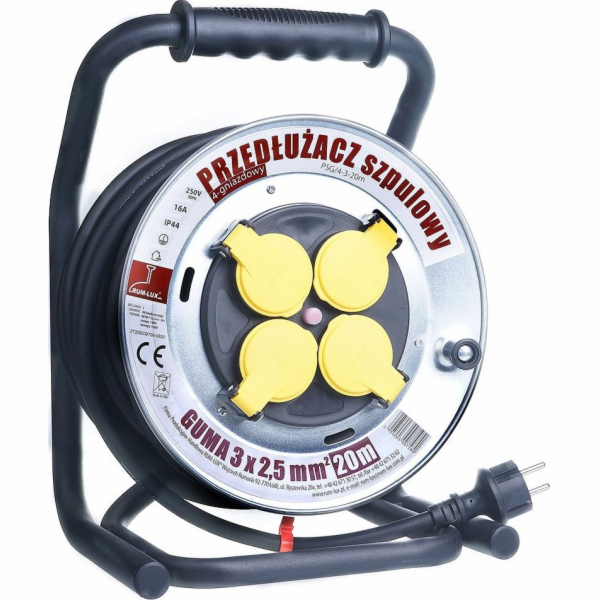 Rum-Lux 20m naviják prodlužovací kabel, gumový, 3x2,5 PSG...