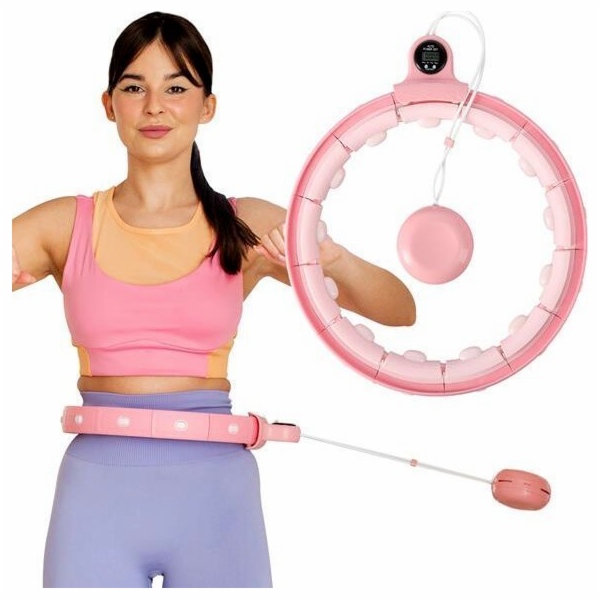 One Fitness Hula hoop se závažím + pult fh02 růžová