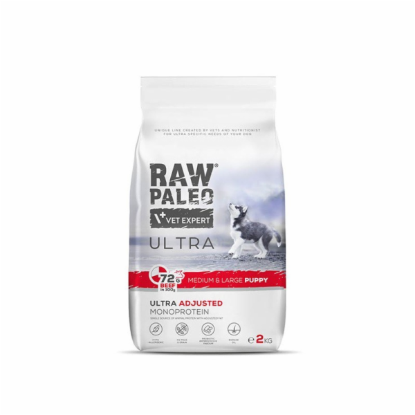RAW PALEO Ultra Medium&Large Puppy Beef - suché krmivo pr...