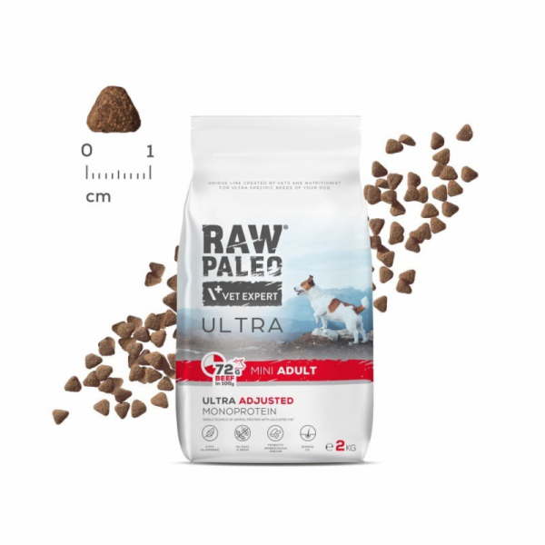 RAW PALEO Ultra Mini Adult Beef - suché krmivo pro psy - ...