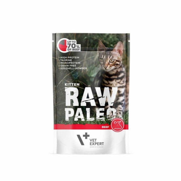 RAW PALEO Kitten Cat Beef - mokré krmivo pro koťata - 100 g