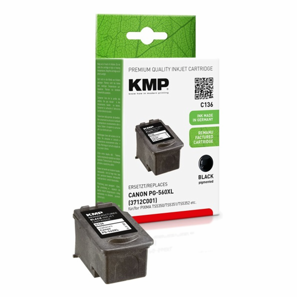 KMP C136 cartridge cerna kompatibil. s Canon PG-560 XL