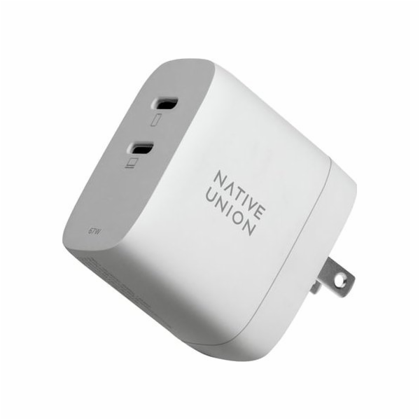 Native Union 67W Dual USB-C Fast GaN PD Wall Charger White
