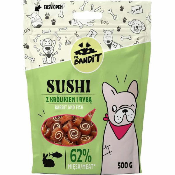 PAN. BANDIT SUSHI s králíkem a rybou - psí pochoutka - 500 g