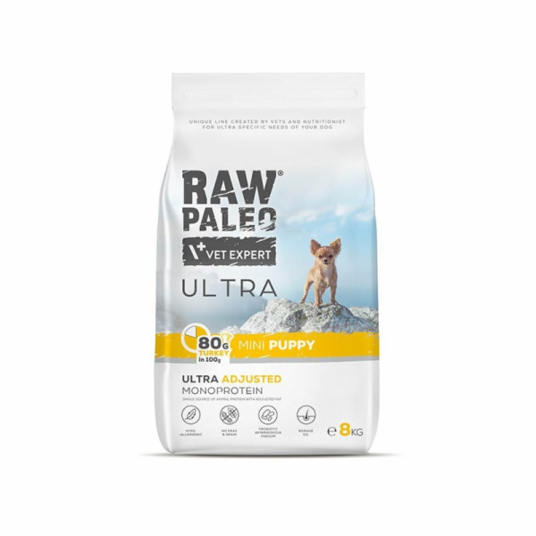 RAW PALEO Ultra Mini Puppy Turkey - suché krmivo pro štěň...