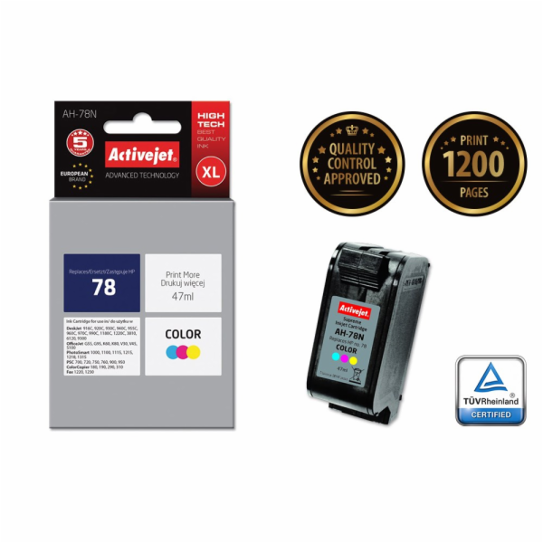 Activejet Inkoust AH-78N (náhradní inkoust HP 78 C6578D; ...