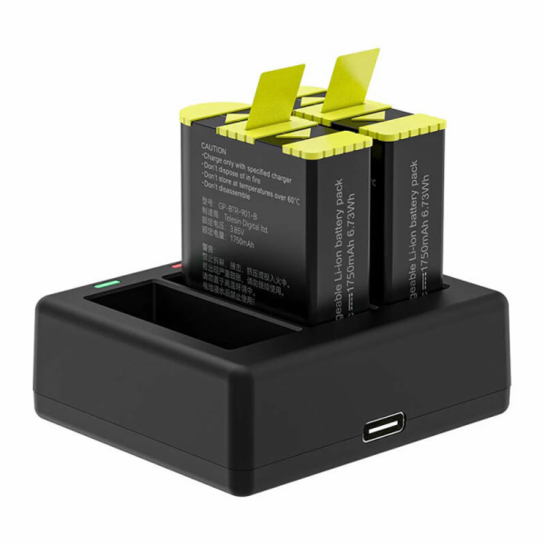 Telesin three-channel charger + 2 batteries for GoPro Her...