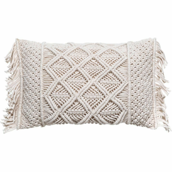 Atmosphera Dekorativní polštář s třásněmi MACRAME, 30 x 5...