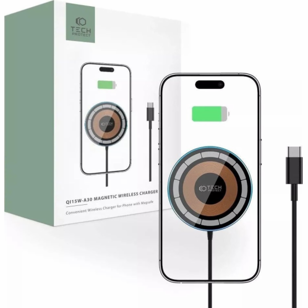 Nabíječka Tech-Protect Tech-Protect Qi15W-A30 Magnetická ...