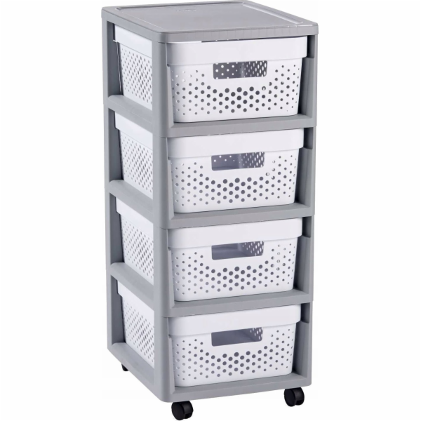 Curver Police Curver Infinity KD 4x10l prolamované/šedé/bílé