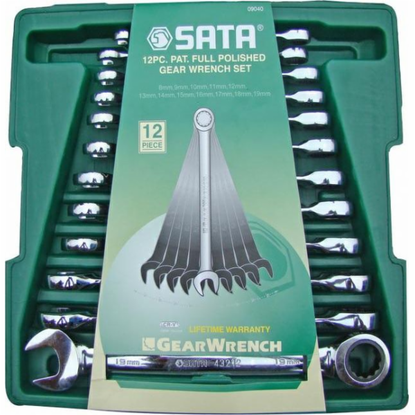 KOMBINOVANÉ KLÍČE SATA RÁČNAČKA SADA 12 ks-