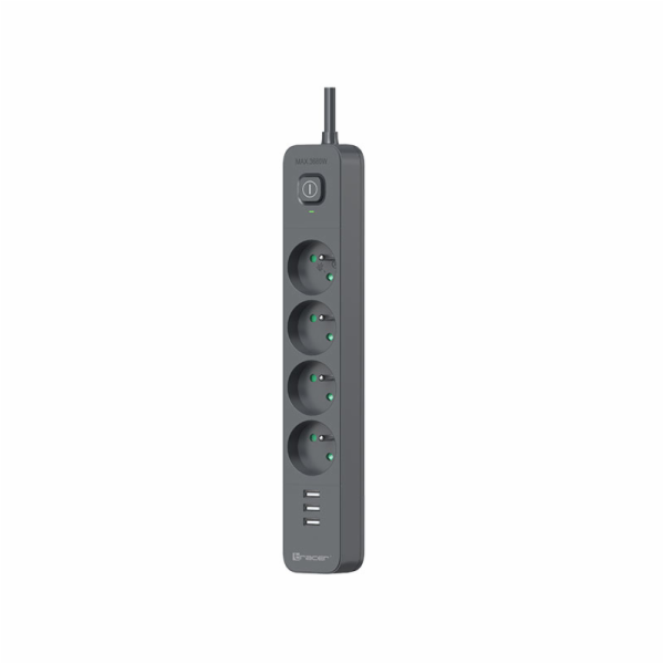 Tracer 47027 Power Line+ 1,5 m (4 zásuvky + 3x USB A, 5V ...