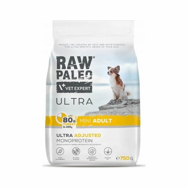 VETEXPERT Raw Paleo Ultra Mini Adult Turkey - suché krmiv...