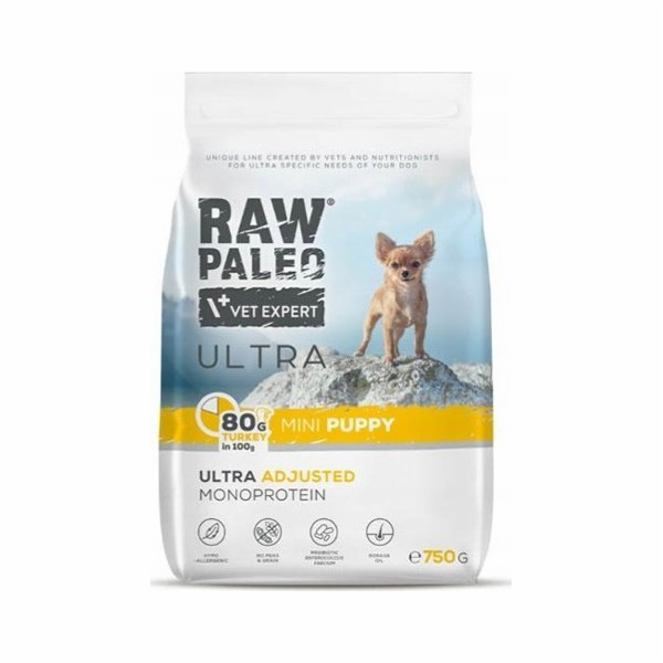 VETEXPERT Raw Paleo Ultra Mini Puppy Turkey - suché krmiv...